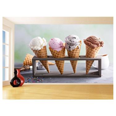 Imagem de Papel De Parede 3D Alimentos Sorvete Casquinha 3,5M Al361
