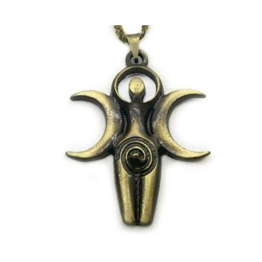 Imagem de Colar Triluna Wicca - MP Símbolos, 4º ouro velho