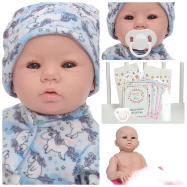 Imagem de Bebe Reborn Menina Abigail Macacão Unicórnio Pode Banho - Cegonha Rebo