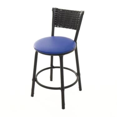 Imagem de Banqueta Baixa Encapada Junco PRETO Bar Area Gourmet Americana Cozinha