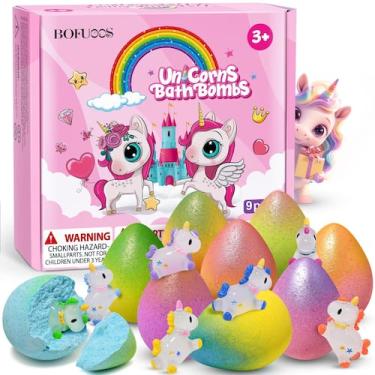 Imagem de Bombas de banho Bofouoos Unicorn com brinquedos surpresa, 9 pacotes pa