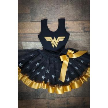 Imagem de Conjunto Fantasia Body Saia Tule Mulher Maravilha Adulto - Sinestesia,