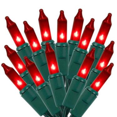 Imagem de Luzes de corda de Natal LJLNION 150 vermelhas incandescentes 10m 120V