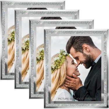 Imagem de Molduras para retratos HIKWADERY Silver 20x25cm Conjunto de 4 com vidr