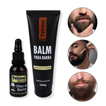 Imagem de Kit Óleo De Barba 30Ml + Balm Barba Hidratação 120G Yelsew
