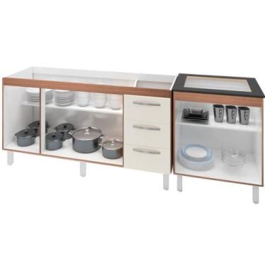 Imagem de Balcao Pia 150cm E Cooktop 5 Bocas Savana Off White Mobbs Savana Off W