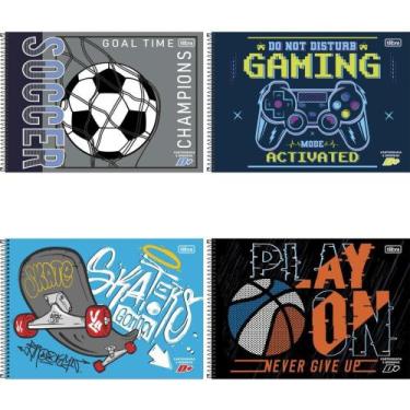 Imagem de Caderno Desenho Universitário Capa Dura D+ Masculino 96 Folhas - Pacot