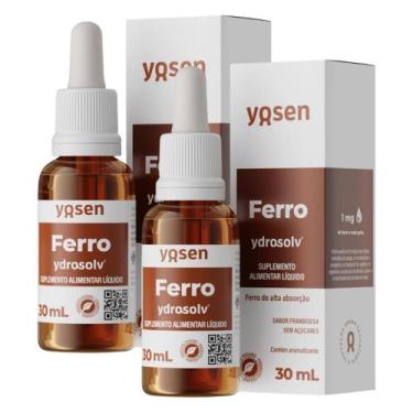 Imagem de 2x Ferro Bisglicinato Ydrossolv Yosen Framboesa 30ml, Framboesa