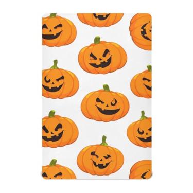 Imagem de Wassud Lençóis de berço respiráveis de Halloween Playful Pumpkins, 71 x 132 cm, lençol de bebê neutro para meninos e meninas (serve para berço padrão e pacote e brincadeira)
