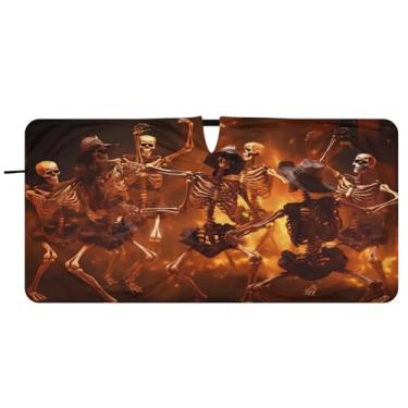 Imagem de CEBUGI Para-brisa de carro dobrável sombra de sol esqueletos cortinas de janela de carro guarda-chuva dianteiro para-brisa para-sol para acessórios de carro legal bloqueador solar refletivo de carro