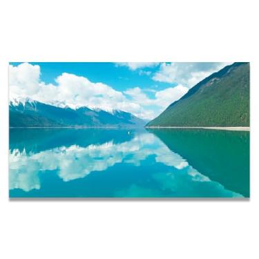 Imagem de LKXGRRSFG Cenário simétrico Foto real cidade mar neve vale rio nascer do sol impressão em tela para decoração de casa 30 x 54 cm sem moldura