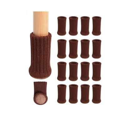 Imagem de 16 PCS Meias para Pernas de Cadeira Protetores Piso Móveis Tricô Alta Resiliência com Almofadas Feltro Conjunto Capa -Deslizante Mesa Escrivaninha Arm