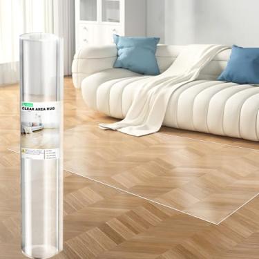 Imagem de Tapete de cadeira de escritório para pisos de madeira, tapetes de plástico para cadeira de escritório para madeira dura, protetor transparente de vinil resistente, tapete pequeno sob a mesa do