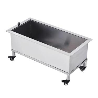 Imagem de Bacia de serviço de esfregão de aço inoxidável, pia de esfregão de montagem no chão, pia de restaurante de cozinha comercial, banheira de lavanderia de aço inoxidável para quintal de garagem interna e