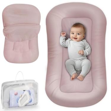 Imagem de Espreguiçadeira de bebê – Travesseiro para recém-nascidos, 0 a 24 meses, espreguiçadeira infantil com design biônico para casa e viagens, algodão macio, presentes essenciais para bebês recém-nascidos,