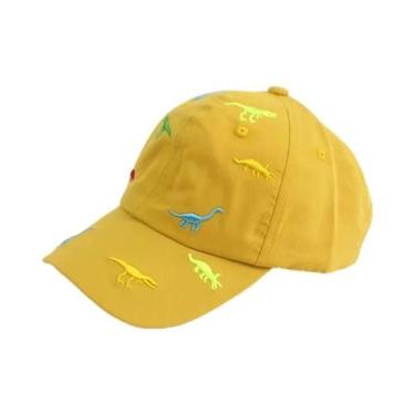 Imagem de Boné De Sol Ajustável Com Bordado De Dinossauro Para Crianças, Boné De