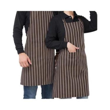 Imagem de Avental De Chef Listrado Ajustável Para Adultos, Ideal Para Acampament