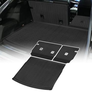 Imagem de YEBOOCA Forro de carga compatível com Jeep Wagoneer S EV 2025 Tapete de porta-malas protetor de capa de assento traseiro (tapetes de encosto + forro de carga)