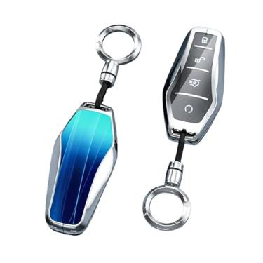 Imagem de Capa completa para chave de carro, proteção de suporte compatível com BYD Tang EV600 Han EV Yuan ATTO 3 Song PLUS Pro MAX DMI Qin Acessórios para automóveis(Silver bule Circula)