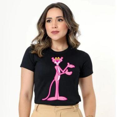 Imagem de Camiseta Feminina Pantera Cor de Rosa Animes Estilosa Várias Cores - D