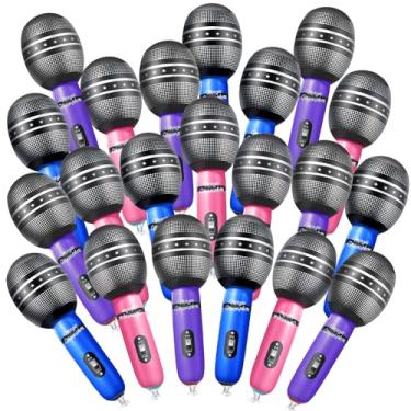 Imagem de Sumind 30 Pcs Inflatable Microphones 9.4 Inch Blow up Plastic Fake Microphone Props Toys for Karaoke Musical Concert 80s 90s Singer Birthday Party Cosplay Stage Decoration Supplies (Vibrant Color)