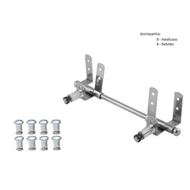 Imagem de Dobradiça de Tampa de Vaso Assento Sanitário Banheiro em Inox Com para