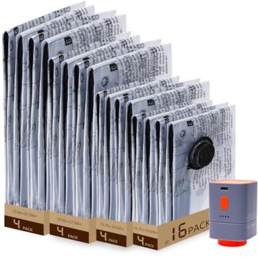 Imagem de Bomba sem fio de carregamento rápido e pacote com 16 sacos de armazenamento de compressão a vácuo, combo de vários tamanhos com 70% de economia de espaço para bagagem de viagem, roupas, cobertores