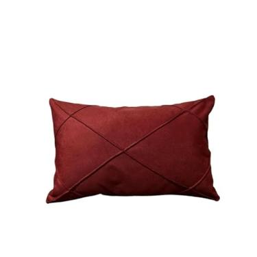 Imagem de Almofadas Suede Drapeada 30x50cm Confortáveis para Sofá,Sala,Quarto, com Refil de Silicone,Ideal para Moradores e Amantes de Decoração(2,BORDO)