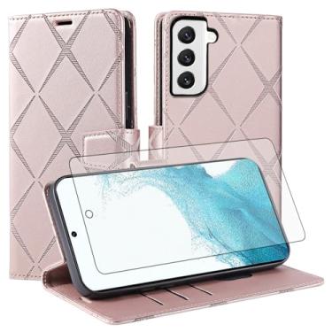 Imagem de Asuwish Capa de telefone para Samsung Galaxy S22 5G Capa carteira com protetor de tela de vidro temperado PU couro sintético flip porta-cartão de crédito suporte Folio Cell S 22 22S 4G G5 15.5 cm