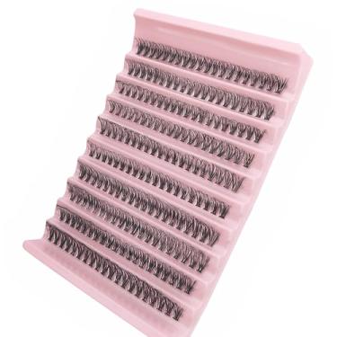 Imagem de Cílios postiços 100 pares de cachos de cílios de vison sintético natural Wispy, extensões de cílios C Curl individuais, 16 mm, 200 peças (40D)