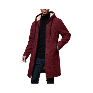 Imagem de Jaqueta De Moletom Masculina De Inverno, Quente, Com Zíper, Manga Long