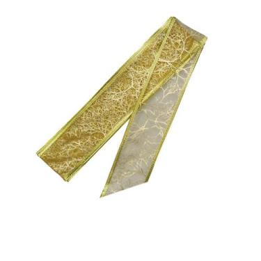 Imagem de Fita Aramada Decorativa de Natal para Laços e Presentes - 4cm X 2,7m -