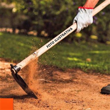 Imagem de Enxada Catarina Larga Em Aço Cabo Madeira Jardim Horta 150cm