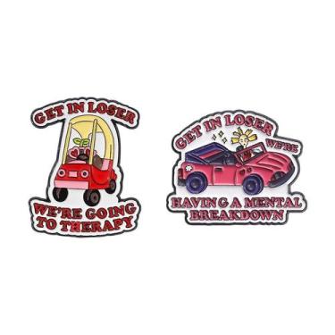 Imagem de Alfinetes de broche Funny Car Alloy Lapel Pin B para blusa e jaqueta -
