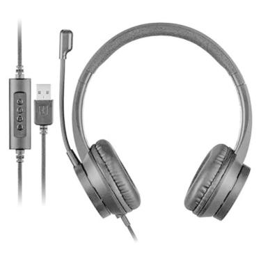 Imagem de Headset Multilaser HF1100, USB/USB-C, Cabo de 1,5m, Preto - PH501