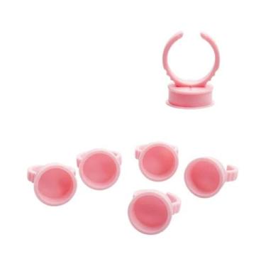 Imagem de 100 Peças De Anéis Descartáveis Para Cola De Cílios, Copos Para Pigmen