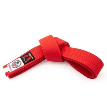 Imagem de Faixa Karate Premium 100% algodão - Hayashí - Homologado WKF, Vermelho