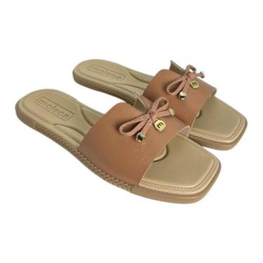 Imagem de Chinelo Moleca Slide Verniz Nancy Com Laço Feminina, Nude, 37