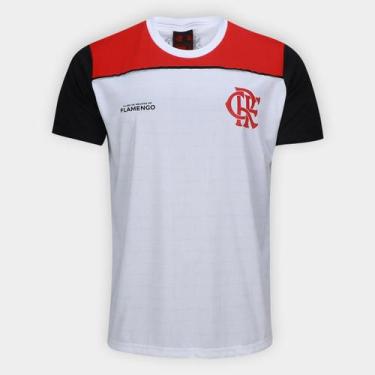 Imagem de Camiseta Flamengo fulgor Masculina - Braziline, Branco, Preto, M