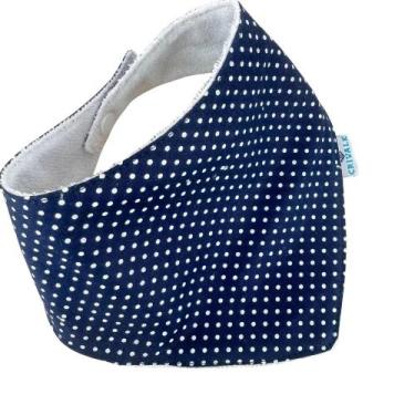 Imagem de Babador Bandana Slim - Poá Médio Azul Marinho- 1 peça - CRIVALE