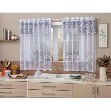 Imagem de Cortina uva 120x250 100% poliester renda cozinha - RENDAM