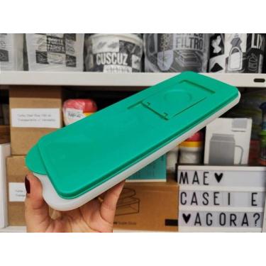 Imagem de Forma de Gelo Tupperware 14 Cubos Branco e Verde