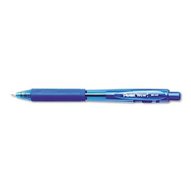Imagem de Pentel BK440C WOW! Caneta esferográfica retrátil, 1 mm, barril azul/tinta, dúzia