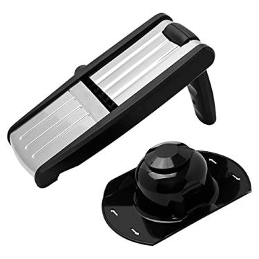 Imagem de Mimo Style Ralador e Fatiador Mandoline Com 3 Tipos de Corte, Lâminas de Aço Inox Afiadas Reforçado Com Plástico ABS e Pé de Borracha Antiderrapante, Descasca, Fácil e Rápido, SF20215