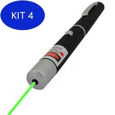 Imagem de Kit 4 Caneta Laser Verde 5 Pontas Longo Alcance