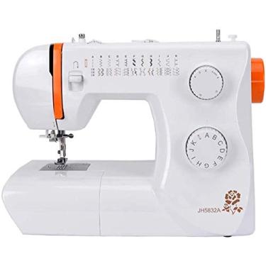 Imagem de Máquina de Costura Doméstica 32 Pontos Embutidos Portátil Elétrico Ajustável 2 Velocidades Máquina Overlock de Linha Dupla com Luzes Fácil de Usar para Iniciantes Atualizados