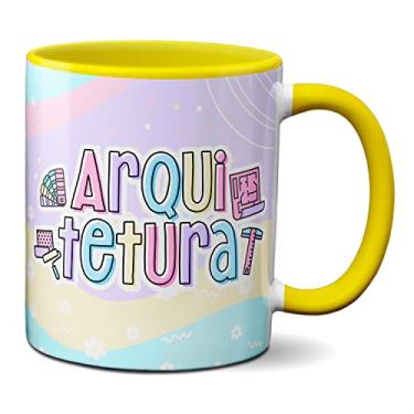 Imagem de Caneca Arquitetura Profissão Arquiteta Criativa Presente (Amarela)
