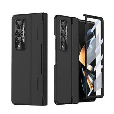 Imagem de Capa de filme de vidro de cobertura total à prova de choque simples para Samsung Galaxy Z Fold 4 5G Fold4 Fold3 Fold 3 Zfold3 Zfold4 Capa de celular, preta, para Samsung Z Fold 4