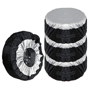 Imagem de Saco de pneu sobressalente para automóveis - 210D Sacola de Pano Oxford com Alça, Bolso, Revestimento,de roda de pneu à prova de poeira para trailer, trailer, caminhão Aocate