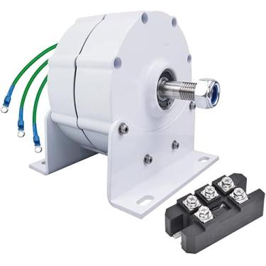 Imagem de Gerador permanente de baixa velocidade 10000W 12V 24V 3 fases alternadores CA de ímã permanente sem engrenagens para motor diesel de turbina de água eólica, com retificador, 24v